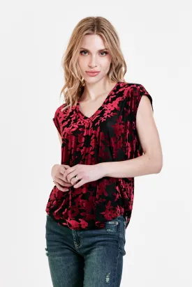 YANIS MESH TOP RIO RED BURNOUT