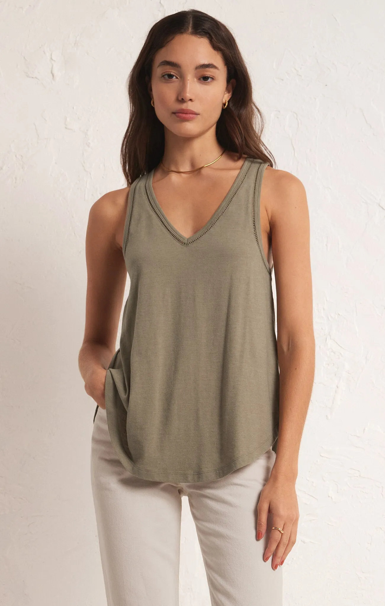 Z Supply Vagabond Lace Trim Tank